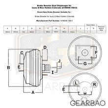 Load image into Gallery viewer, Brake Booster Dual Diaphragm for Isuzu D-Max Holden Colorado (8-98006-788-0)