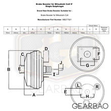 Load image into Gallery viewer, Brake Booster for Mitsubishi Colt 9&#39; Single Diaphragm (MB277501)