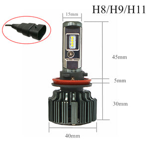 Car Headlight-TURBO LED T6 [H11/H8/H9]-Hi/Lo Beam 30W EMC 8-48V 6000K