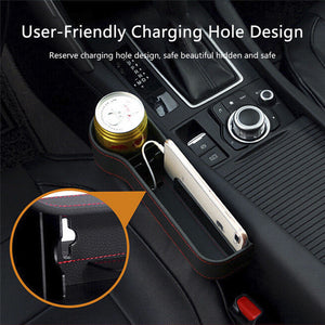 Car Seat Slit Gap Storage Boxes Catcher Box Pocket Organizer Phone Cup Holder