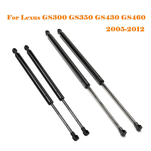 Front Engine Hood & Rear Trunk Tailgate Lift Supports Gas Spring Struts Shocks Bars For Lexus GS300 GS350 GS430 GS460 2005-2012